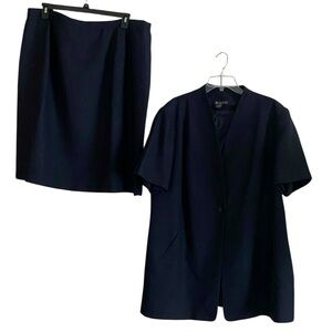 Elegant Navy Skirt Set